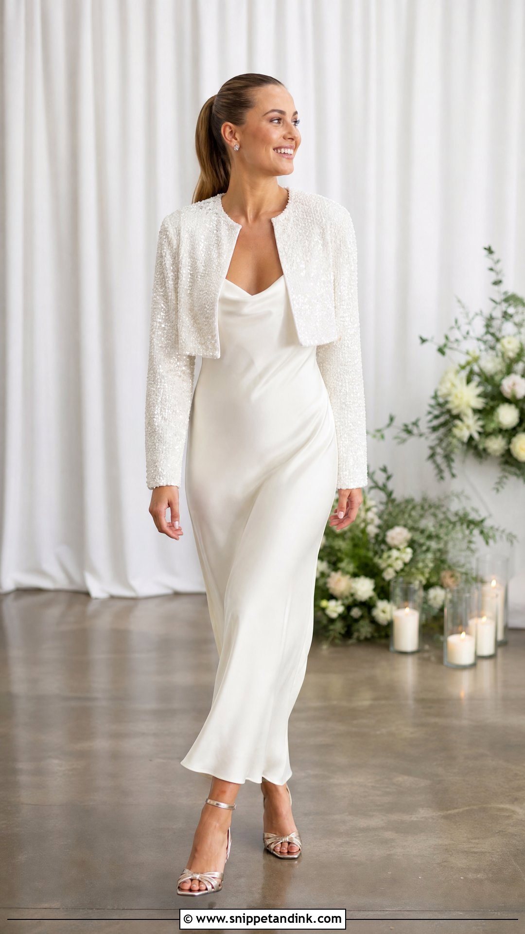 Wedding Dress With Sequin Jacket - Snippet and Ink - 25 Wedding Dress Cover Up Ideas