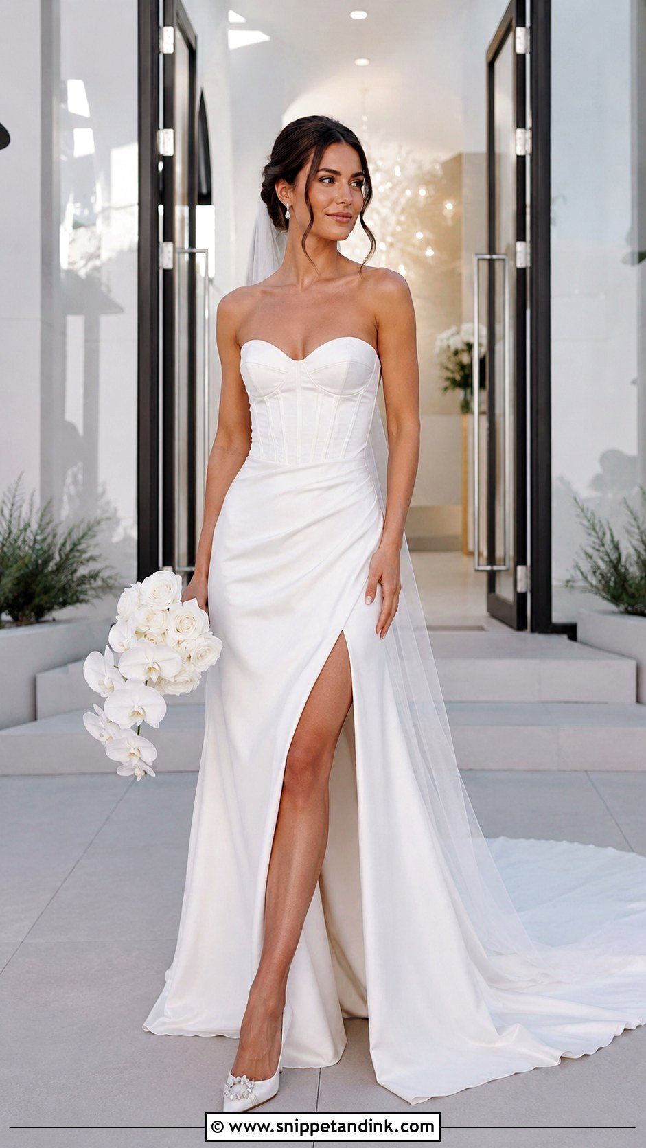 Wedding Dress With Side Slit - Snippet and Ink - 25 Hourglass Wedding Dress Ideas