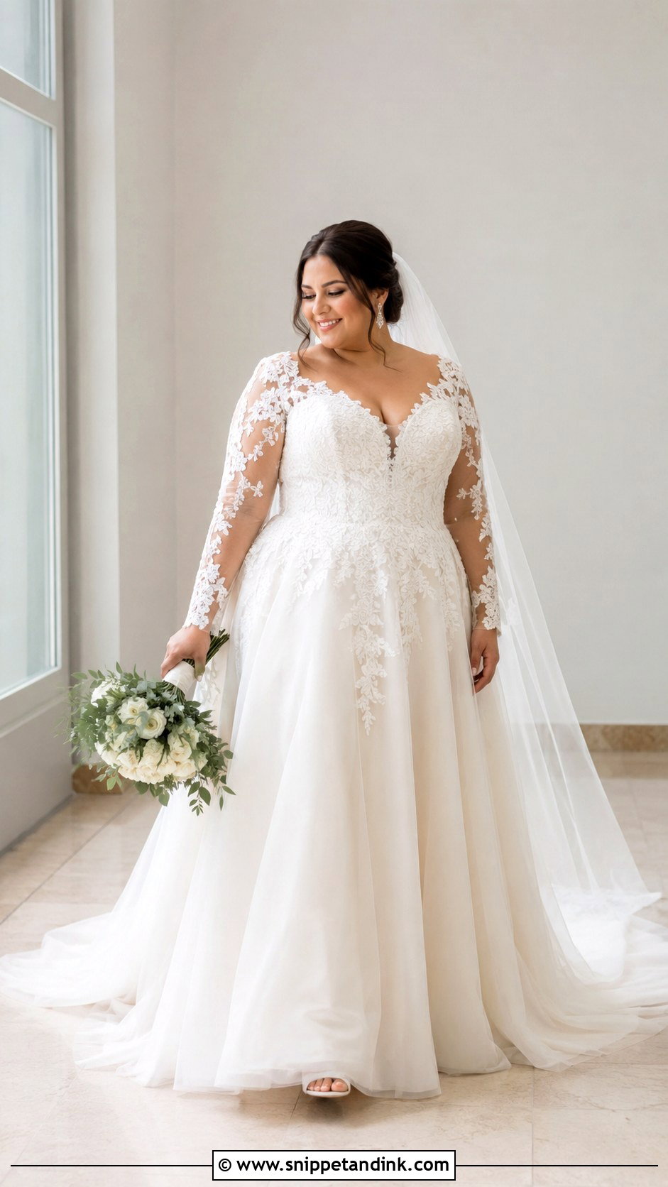 Wedding Dress With Sleeves For Curvy Brides - Snippet and Ink - 30 Wedding Dresses for Curvy Brides