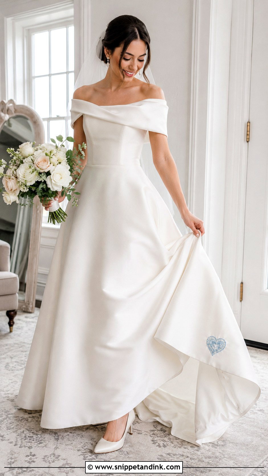 Wedding Dress With Something Blue Hidden Detail - Snippet and Ink - 25 Wedding Dress with Blue Accents Ideas