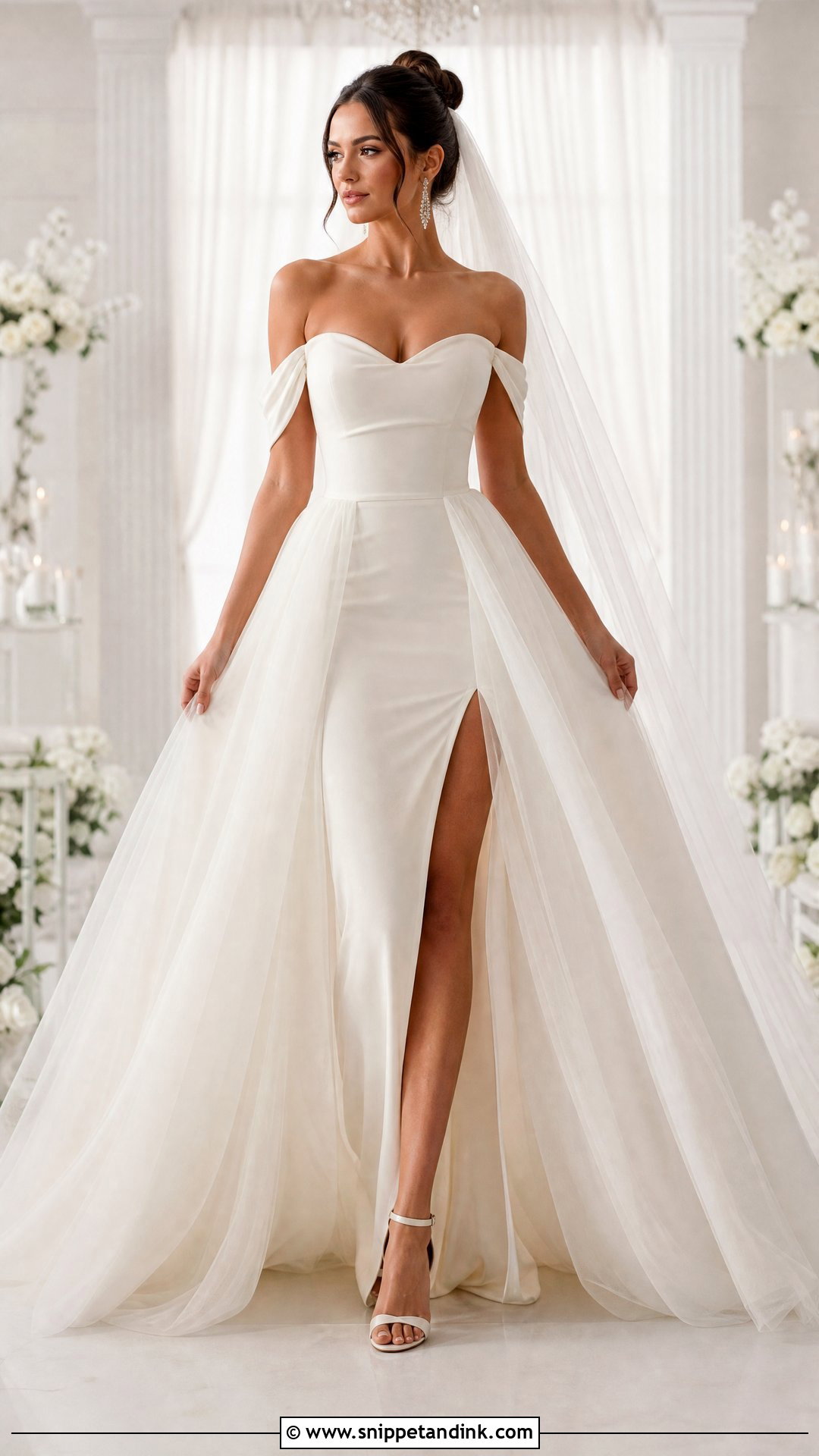 Wedding Dress With Split And Detachable Overskirt - Snippet and Ink - 20 Wedding Dress with Split Ideas