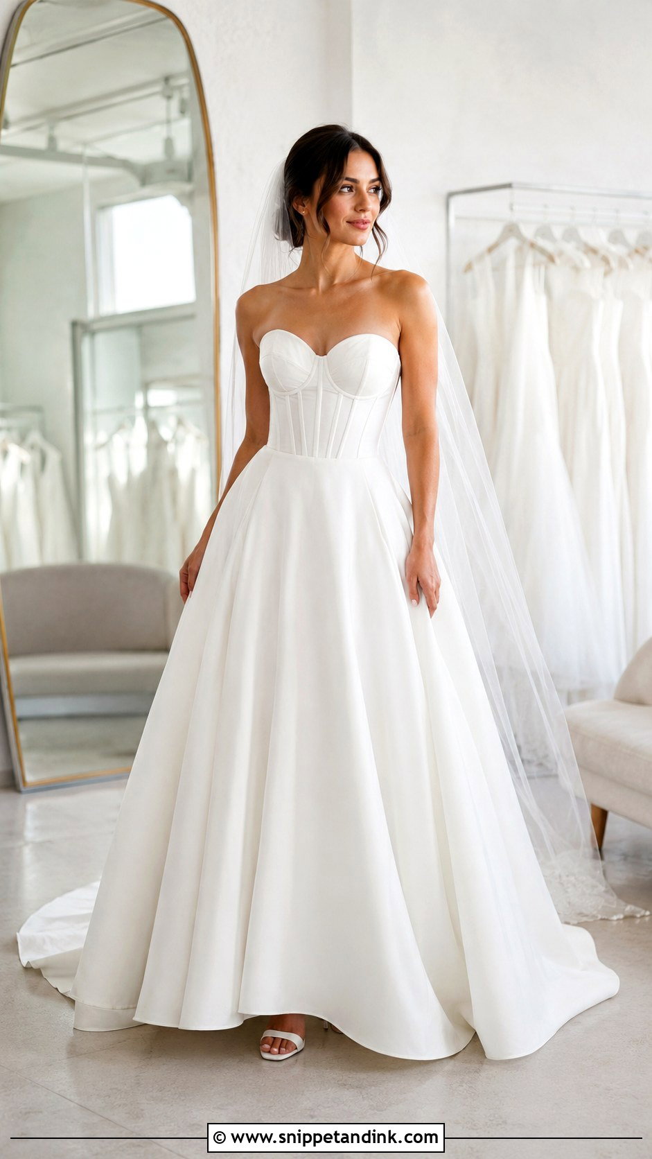 Wedding Dress With Structured Corset Top - Snippet and Ink - 25 Hourglass Wedding Dress Ideas