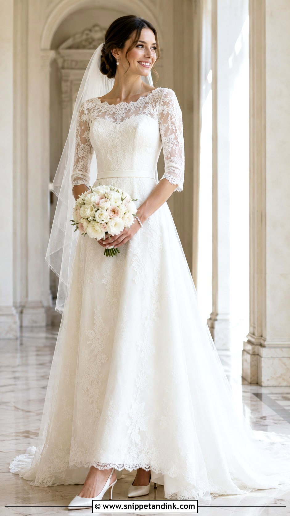 Wedding Dress With Three Quarter Lace Sleeves - Snippet and Ink - 20 Add Sleeves to Wedding Dress