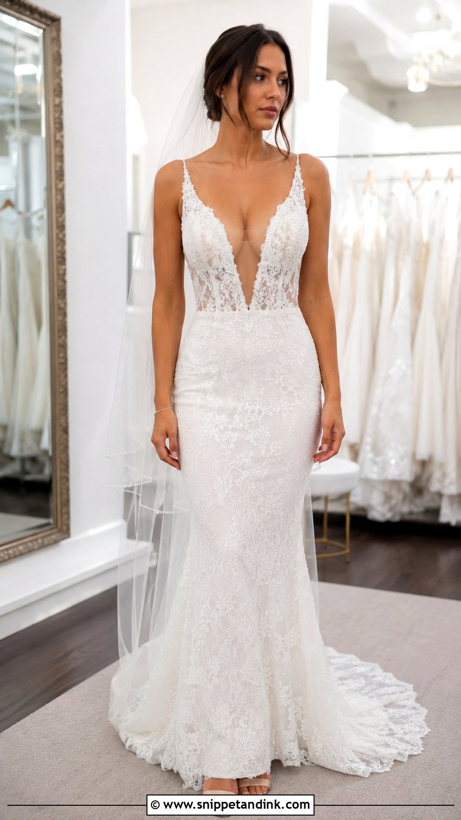 Wedding Dress With Too Deep Plunge - Snippet and Ink - 30 Worst Wedding Dress Ideas