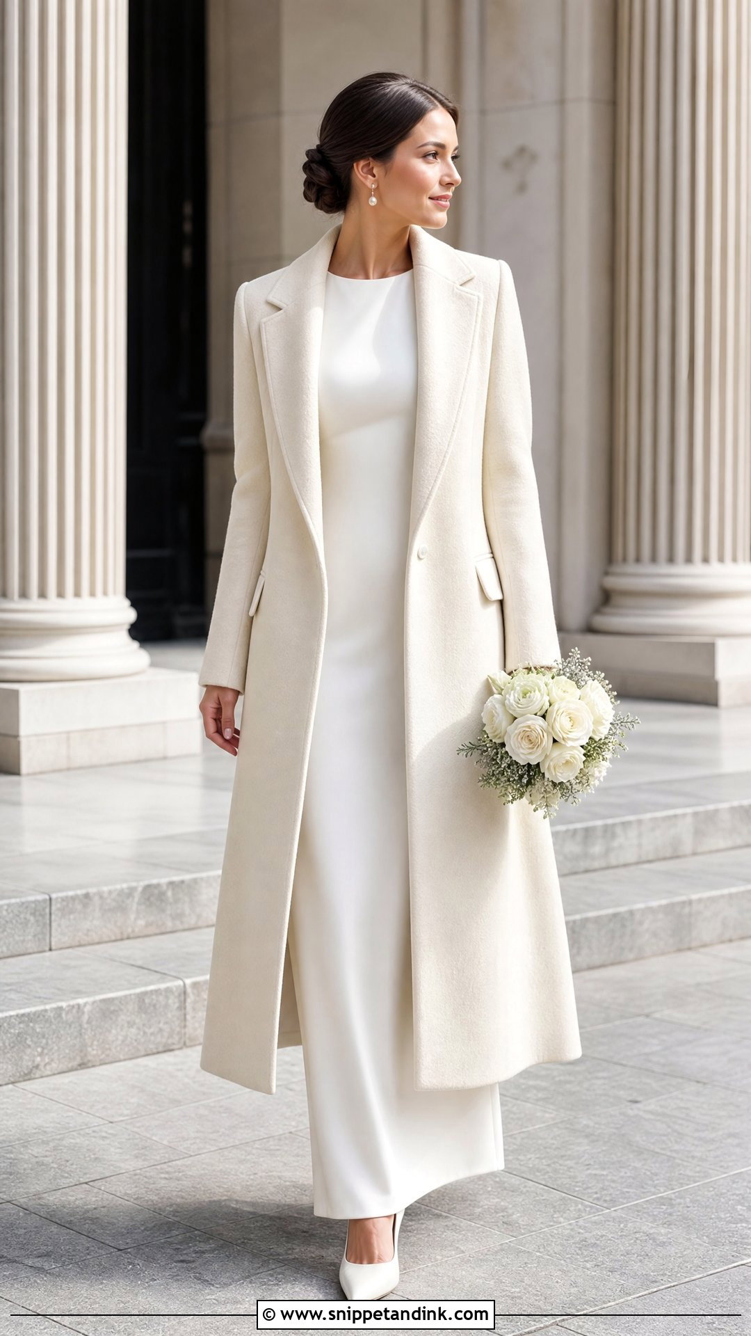 Wedding Dress With Wool Coat - Snippet and Ink - 25 Wedding Dress Cover Up Ideas