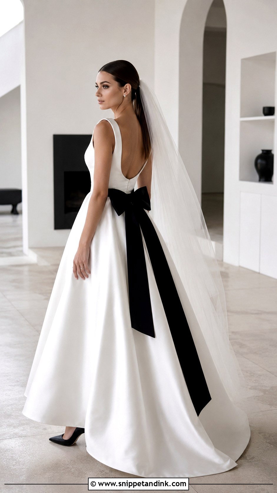 Wedding Dress with Black Bow - Snippet and Ink - 20 Wedding Dresses with Bow