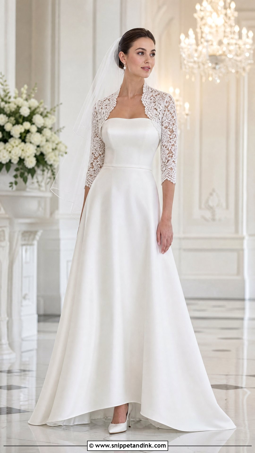 Wedding Dress with Lace Bolero Jacket - Snippet and Ink - 20 Wedding Dress with Jacket Outfit Ideas