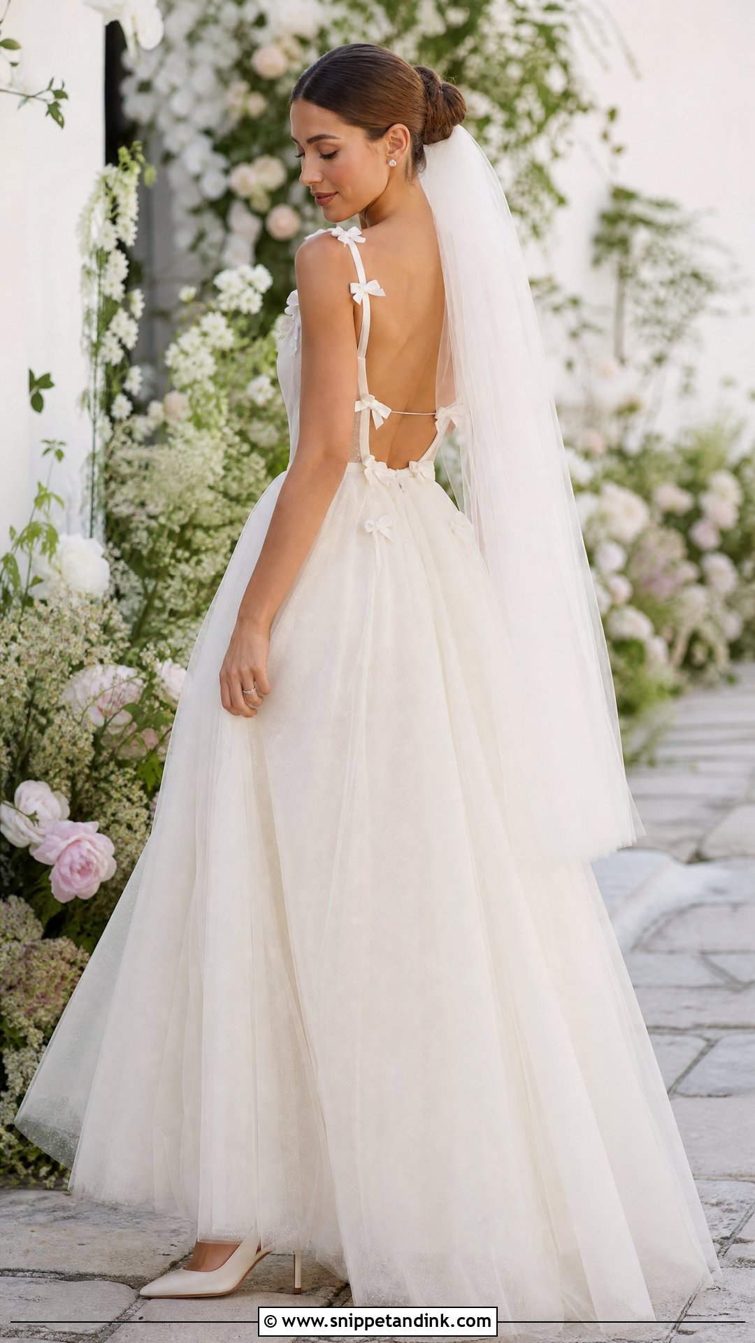 Wedding Dress with Multiple Small Bows - Snippet and Ink - 20 Wedding Dress with a Bow Ideas