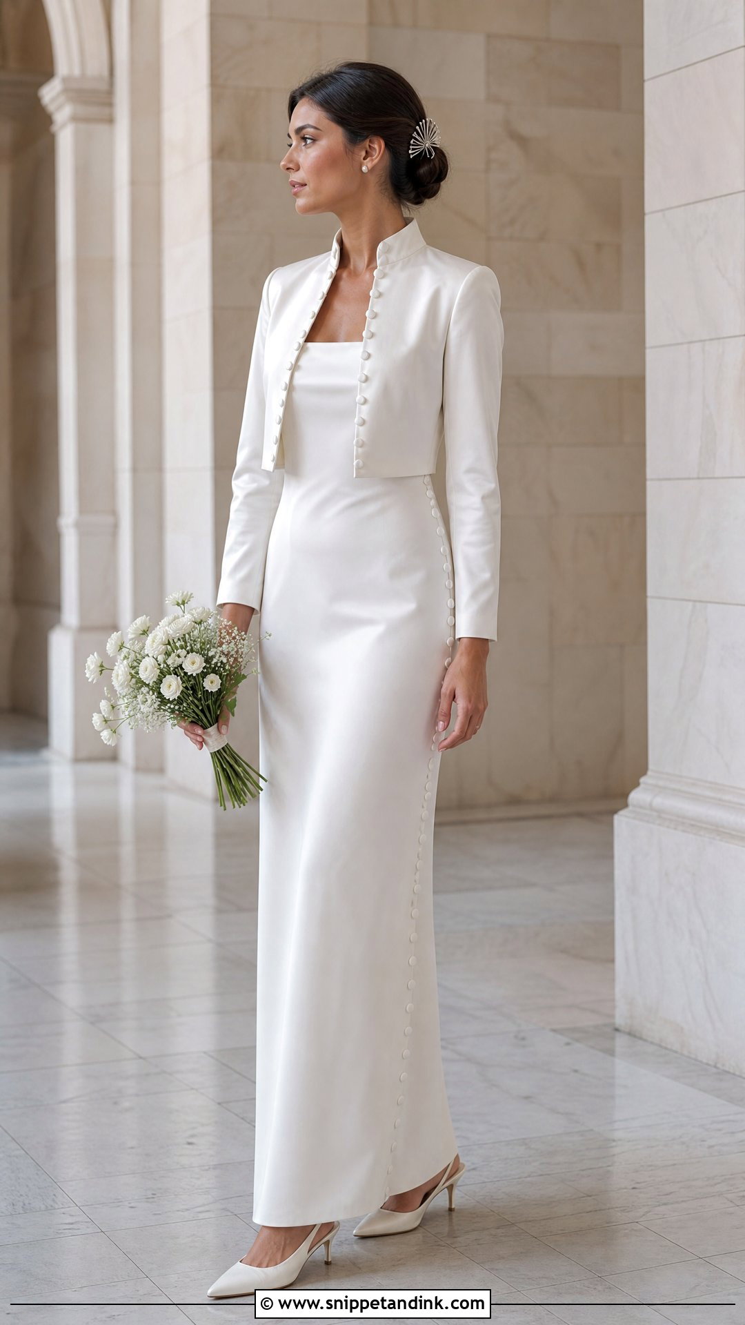 Wedding Dress with Satin Cropped Jacket - Snippet and Ink - 20 Wedding Dress with Jacket Outfit Ideas