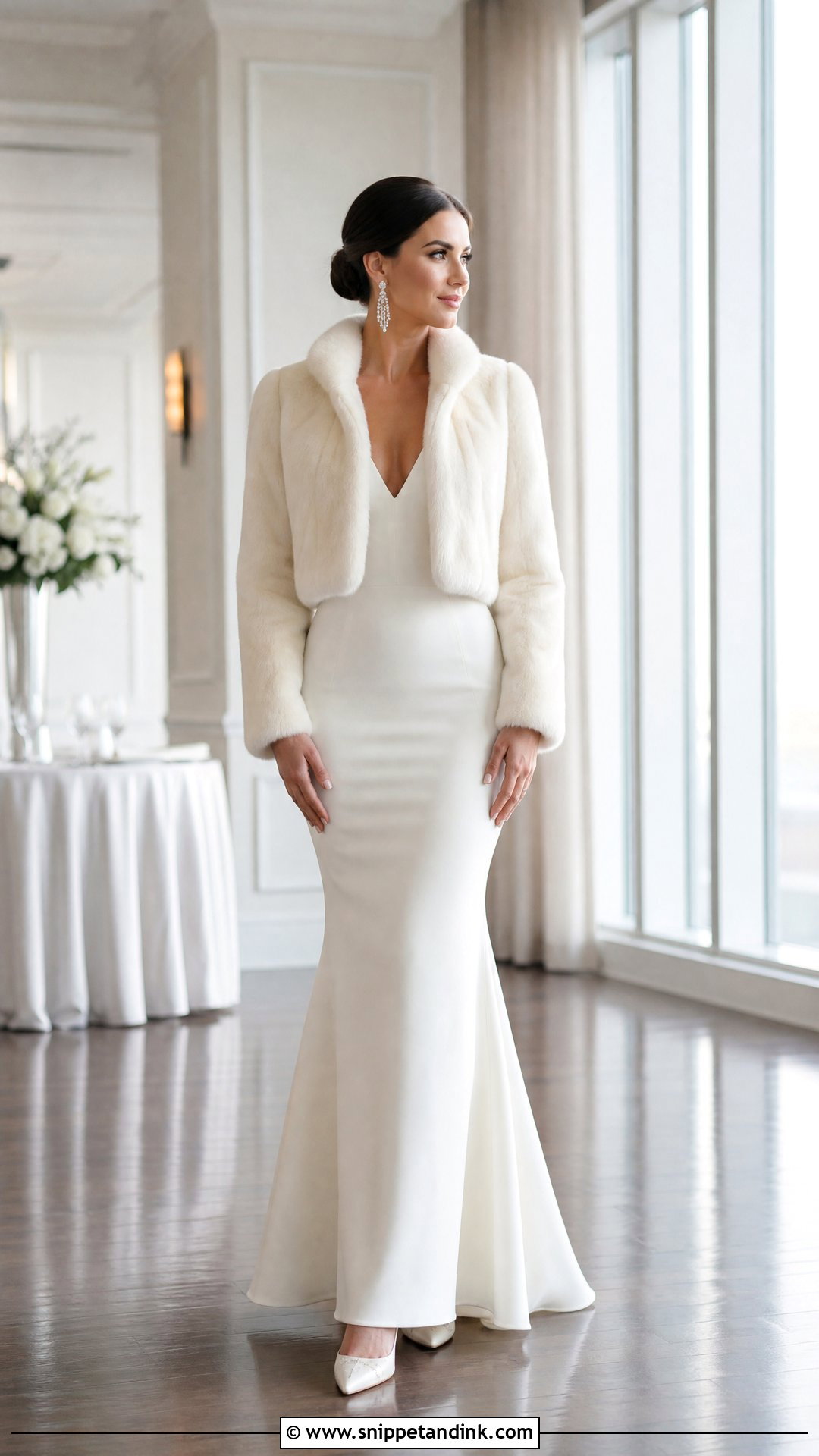 Wedding Fur Bolero With Mermaid Dress - Snippet and Ink - 20 Wedding Fur Ideas