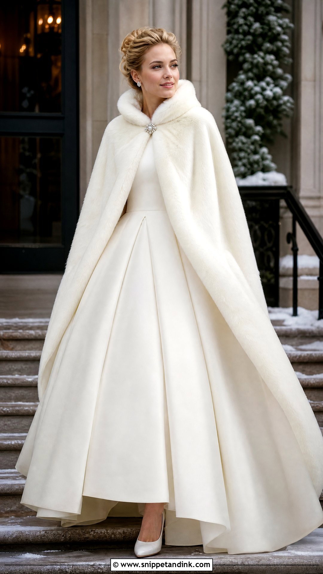 Wedding Fur Cape With Ball Gown - Snippet and Ink - 20 Wedding Fur Ideas