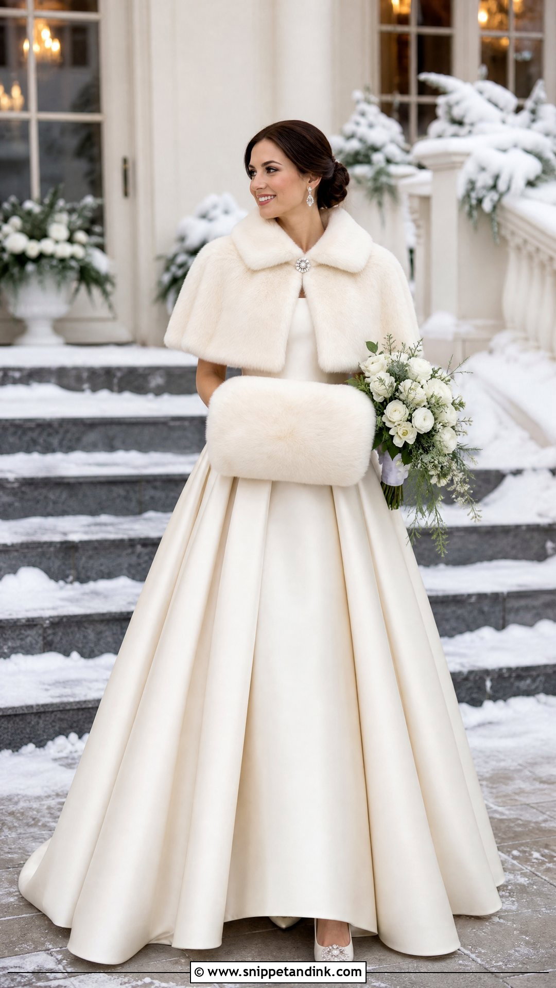 Wedding Fur Muff With Capelet And Ball Gown - Snippet and Ink - 20 Wedding Fur Ideas