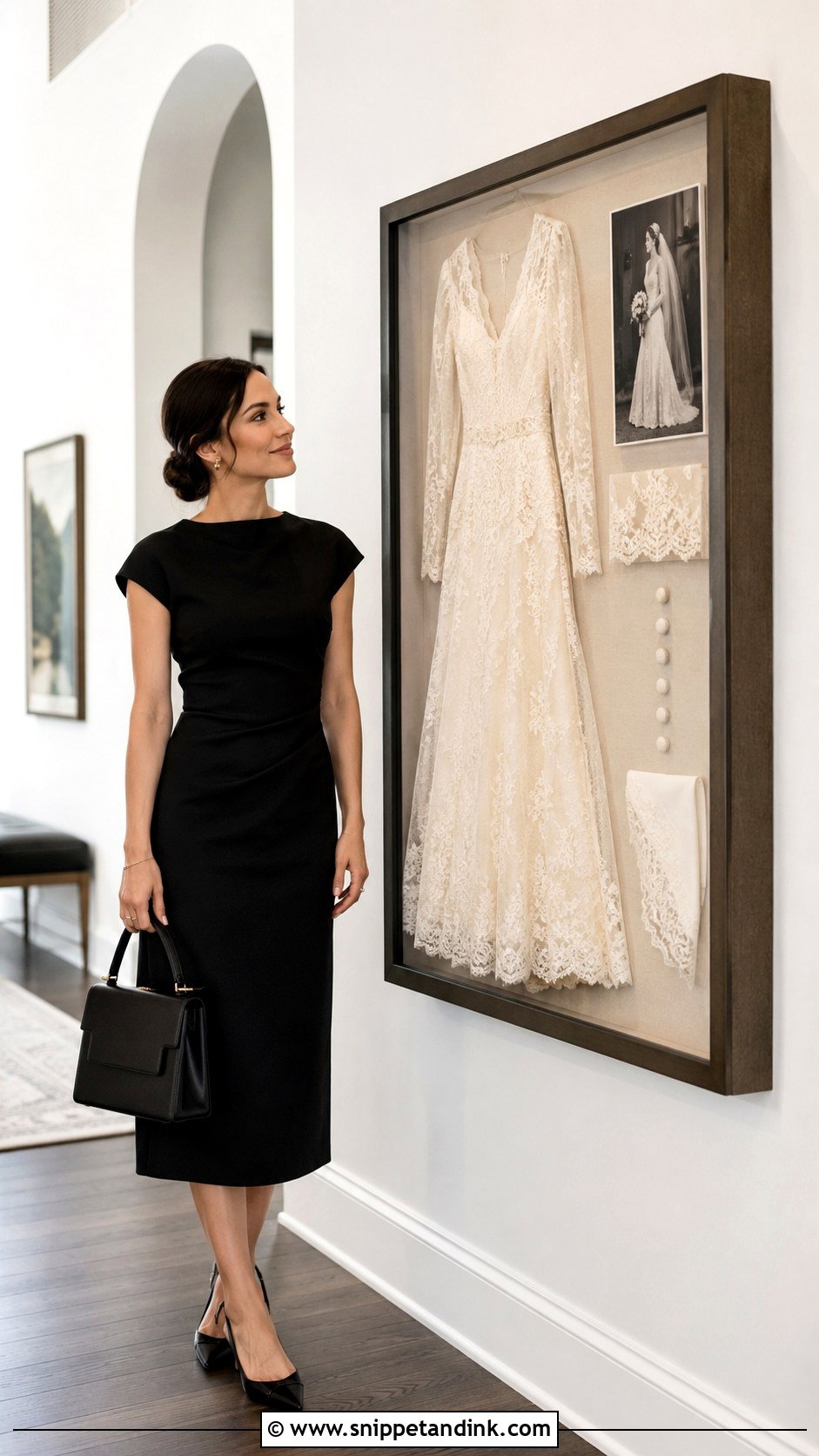 Wedding Gown Framed Textile Art - Snippet and Ink - 20 Repurpose Wedding Gown Ideas