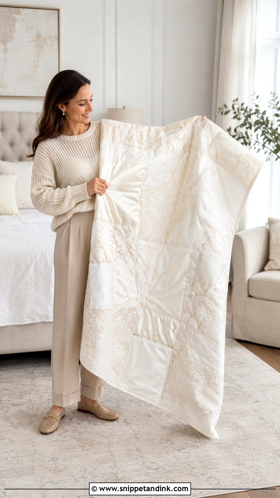 Wedding Gown Memory Quilt - Snippet and Ink - 20 Repurpose Wedding Gown Ideas