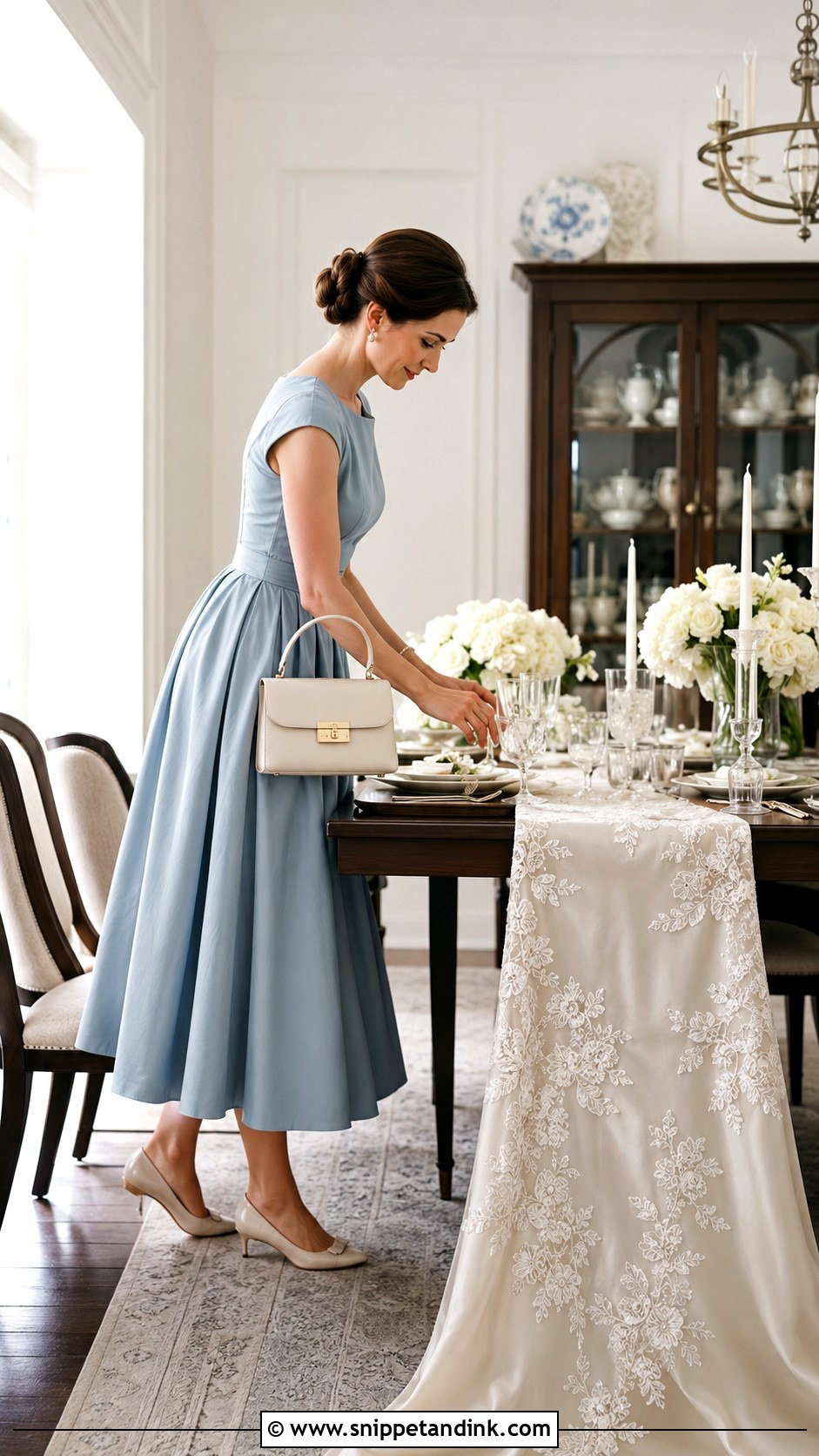 Wedding Gown Table Runner - Snippet and Ink - 20 Repurpose Wedding Gown Ideas