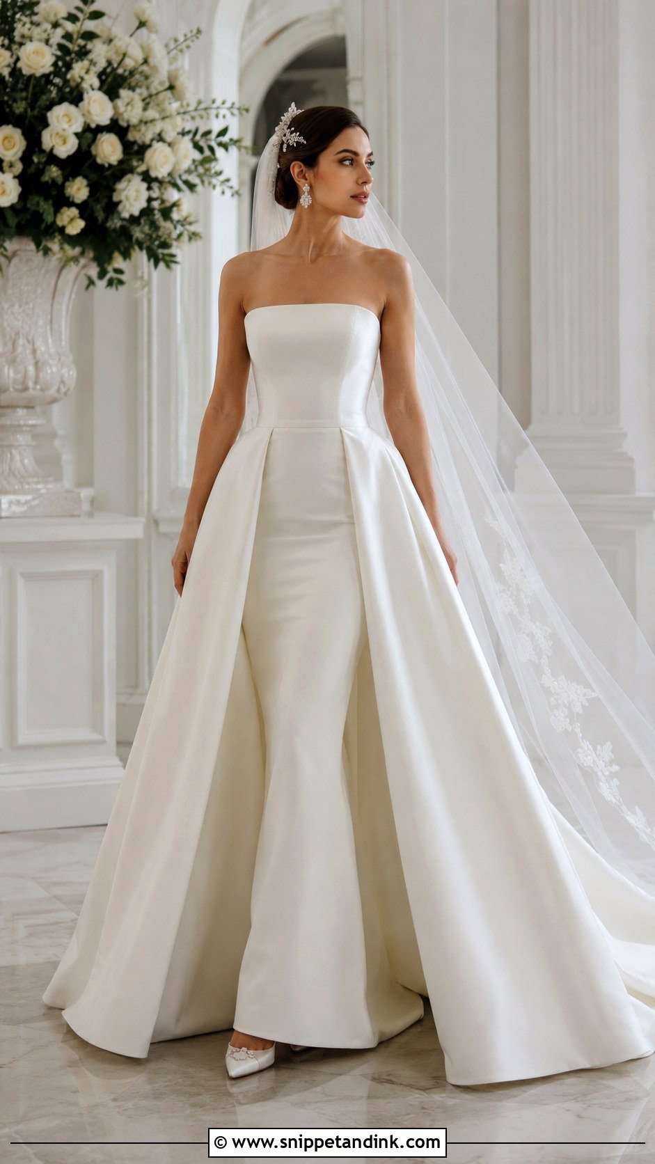 Wedding Gown With Detachable Overskirt - Snippet and Ink - 20 Big Wedding Gown Ideas