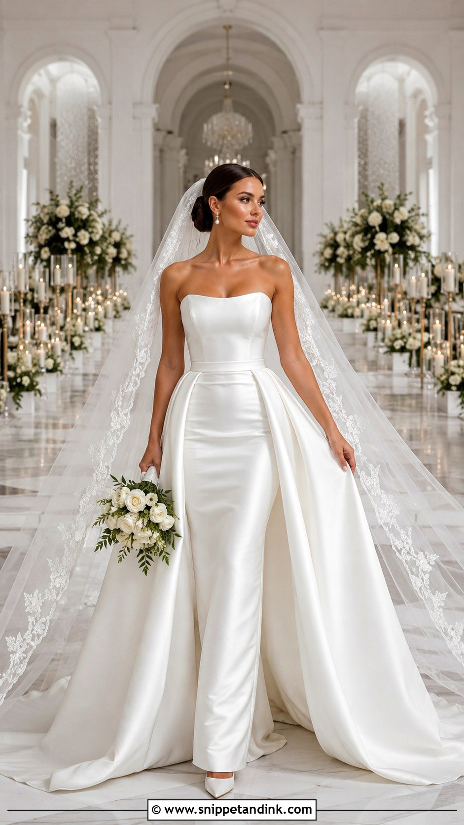Wedding Gown With Detachable Overskirt - Snippet and Ink - 20 Brides Gown Ideas
