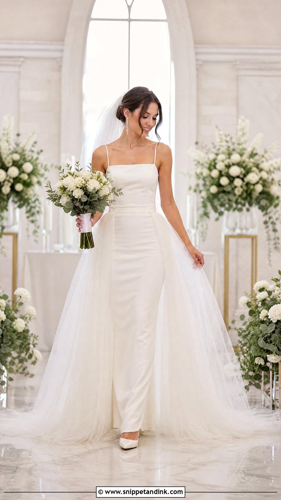 Wedding Gown With Detachable Overskirt - Snippet and Ink - 20 Wedding Gown for Short Bride Ideas