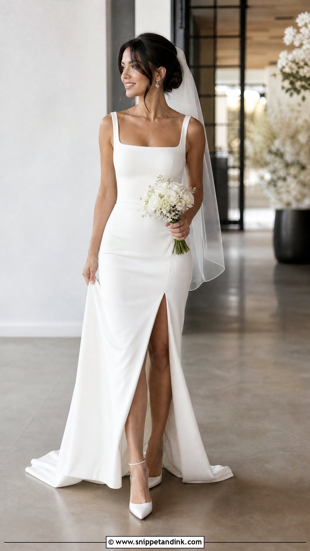 Wedding Gown With Front Slit - Snippet and Ink - 20 Wedding Gown for Short Bride Ideas