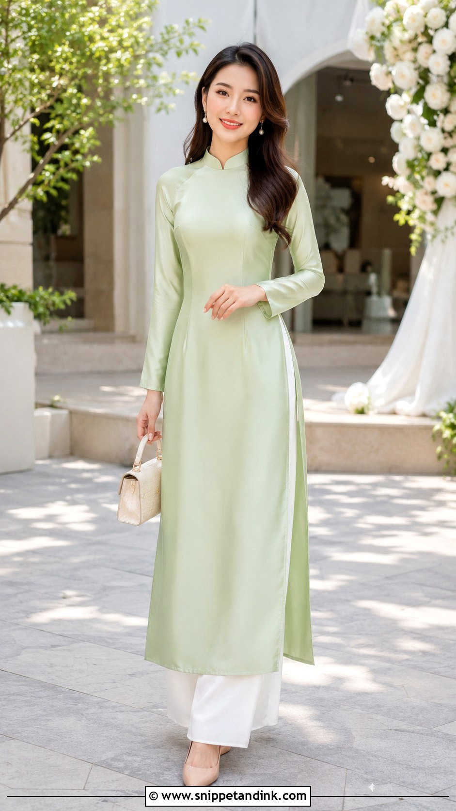 Wedding Guest Ao Dai In Pastel Green - Snippet and Ink - 25 Wedding Ao Dai Ideas
