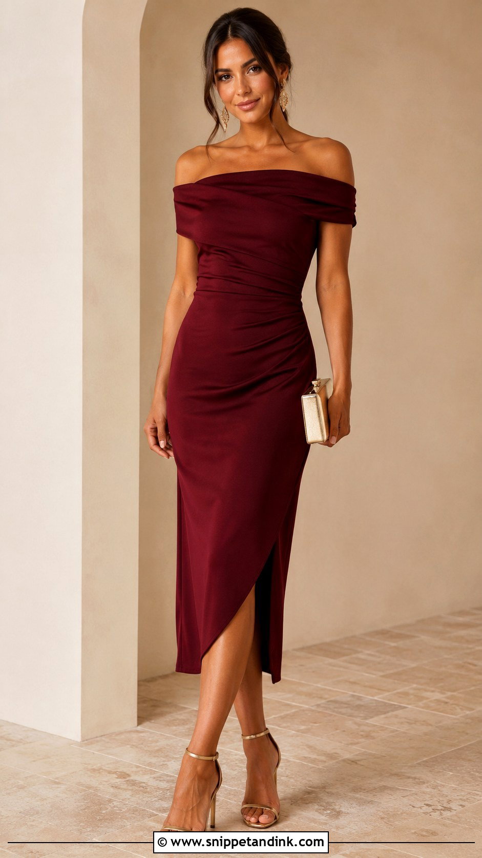 Wedding Guest Off Shoulder Dress Outfit - Snippet and Ink - 30 Outfit Ideas for Wedding