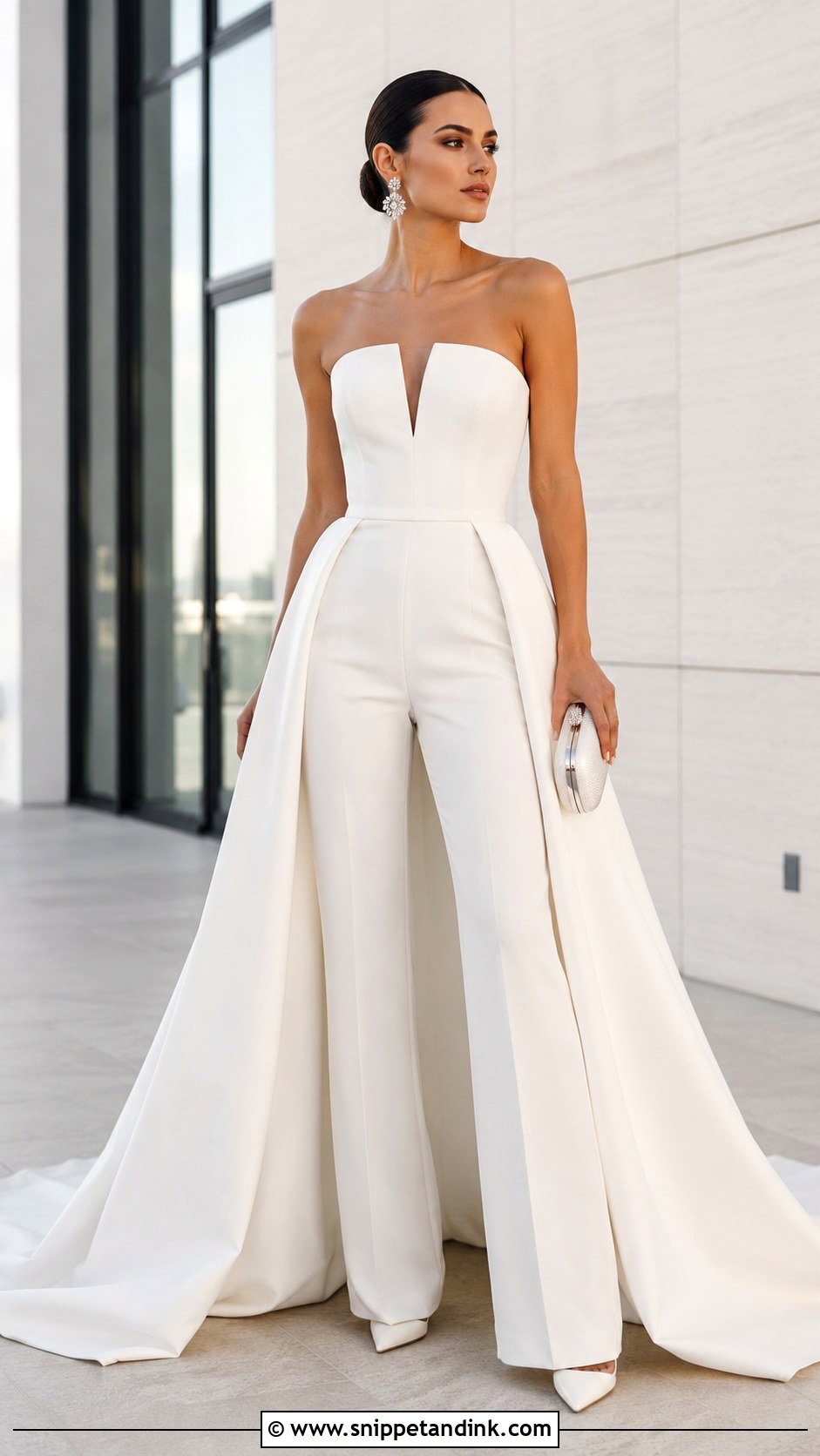 Wedding Jumpsuit With A Train - Snippet and Ink - 20 Eccentric Wedding Dress Ideas