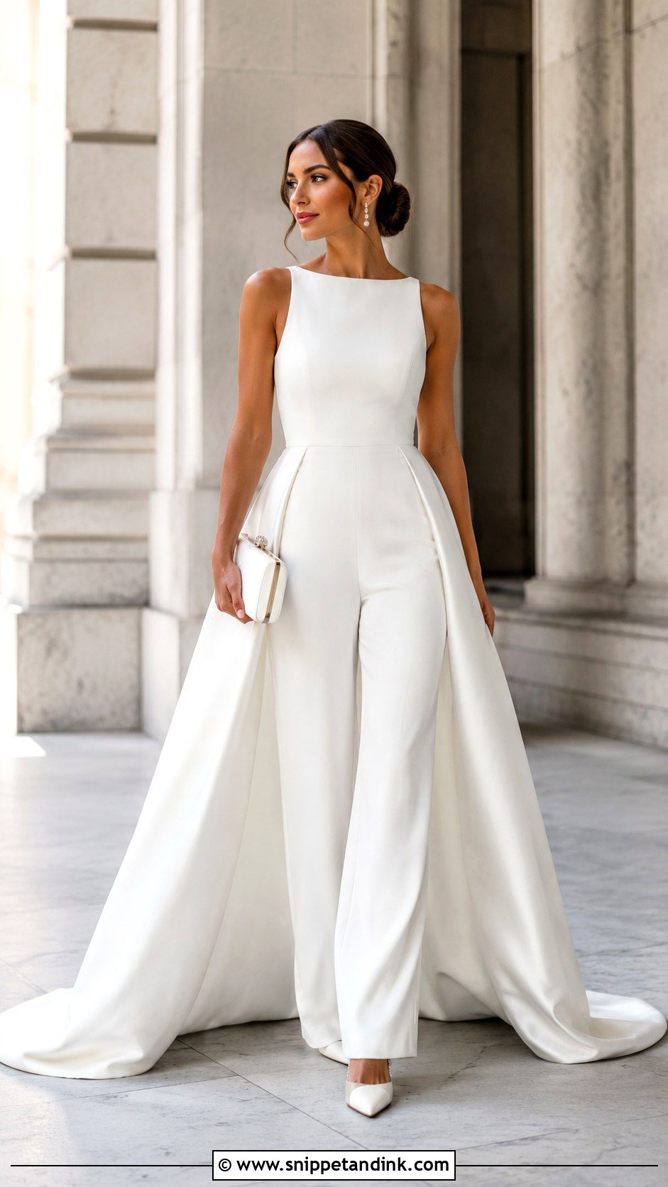 Wedding Jumpsuit With Detachable Overskirt - Snippet and Ink - 25 Two in One Wedding Dress Ideas