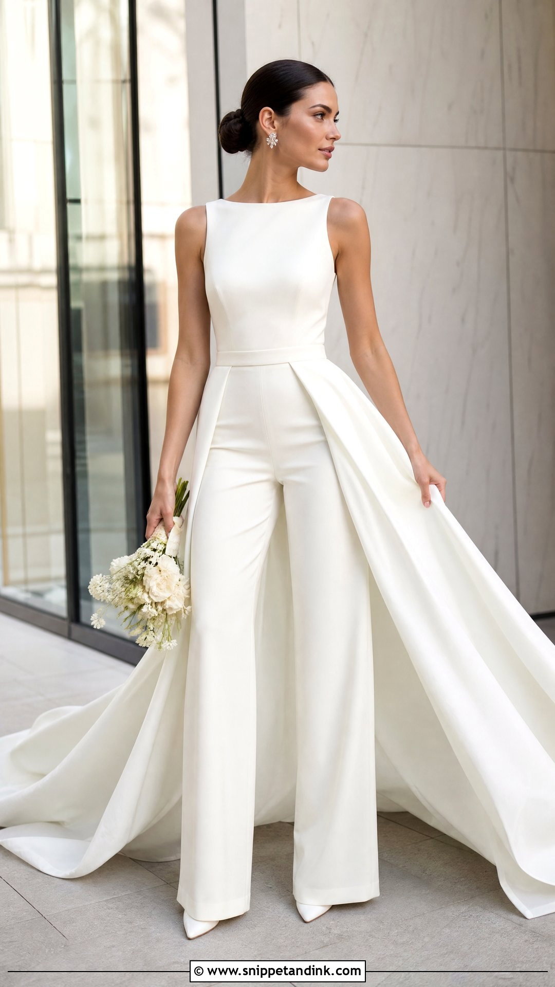 Wedding Jumpsuit With Detachable Skirt - Snippet and Ink - 20 Transforming Wedding Dress Ideas