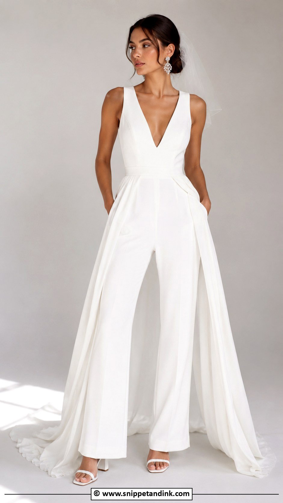 Wedding Jumpsuit With Detachable Skirt - Snippet and Ink - 30 2 in 1 Wedding Dress Ideas