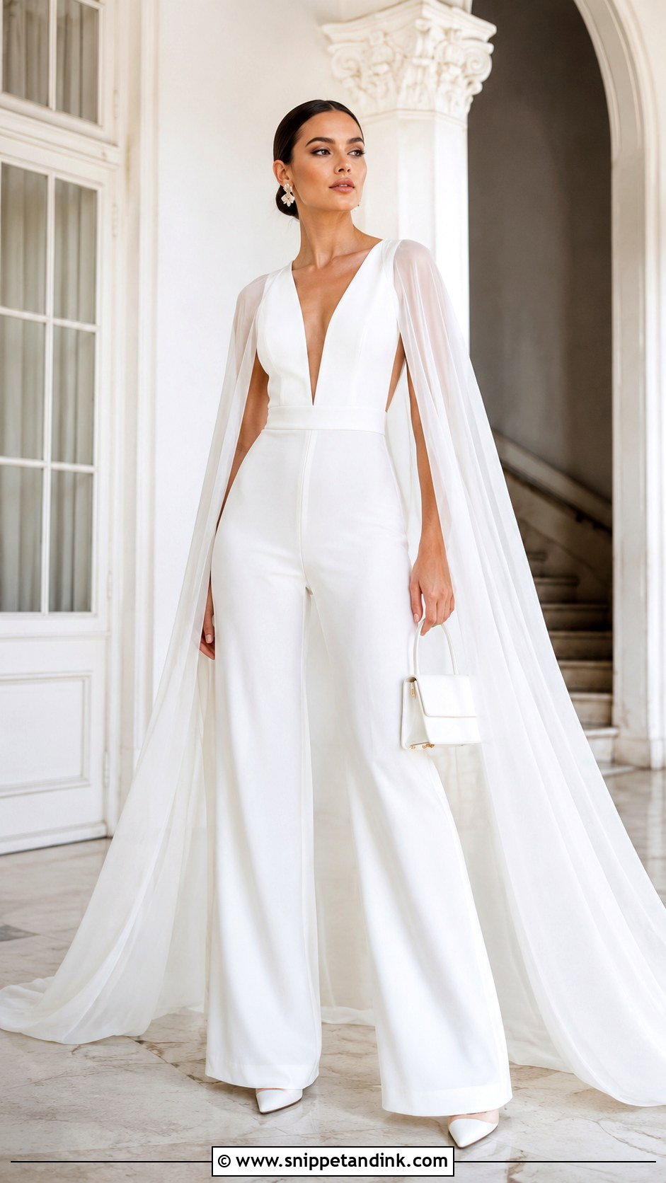 Wedding Jumpsuit With Flowing Cape - Snippet and Ink - 20 Unusual Wedding Dress Ideas