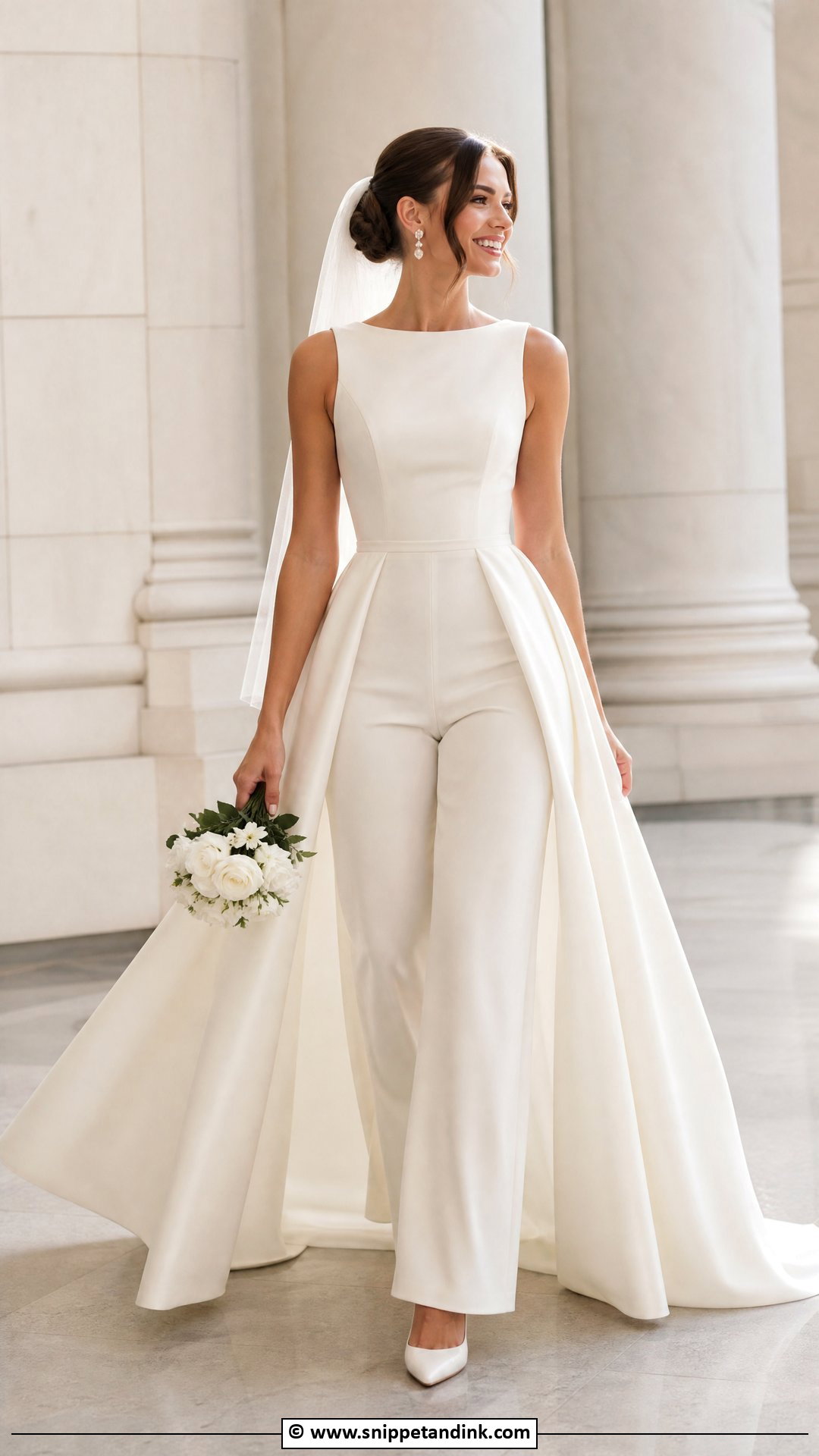 Wedding Jumpsuit With Overskirt - Snippet and Ink - 35 Elegant Wedding Dress Ideas
