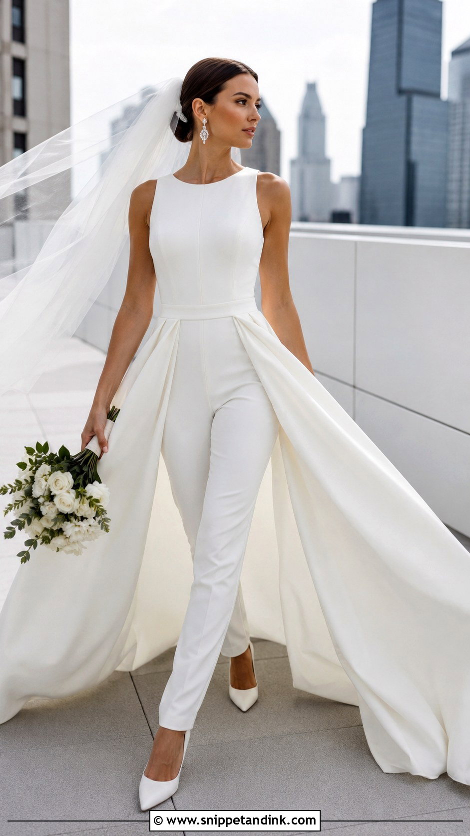 Wedding Jumpsuit With Overskirt - Snippet and Ink - 25 Wedding Dresses Gown