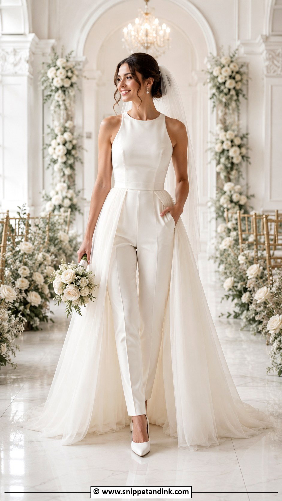 Wedding Jumpsuit With Overskirt - Snippet and Ink - 25 Wedding Jumpsuit the Bride Ideas