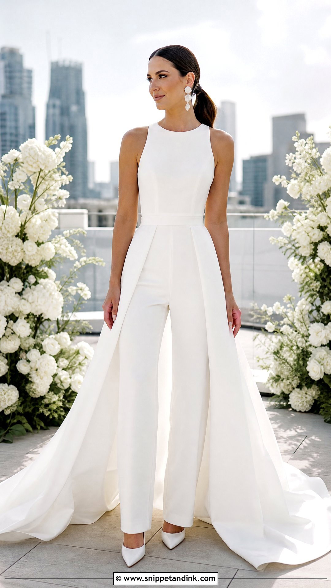 Wedding Jumpsuit With Train - Snippet and Ink - 25 Edgy Wedding Dress Ideas