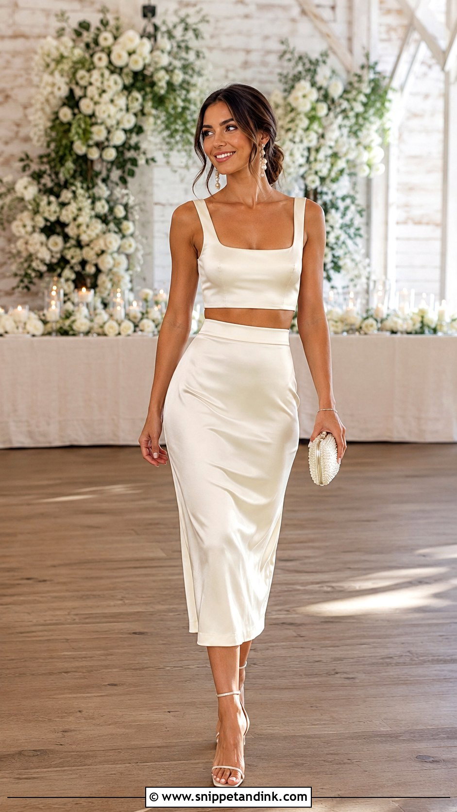 Wedding Night Two Piece Skirt Set Outfit - Snippet and Ink - 30 Wedding Night Outfit Ideas