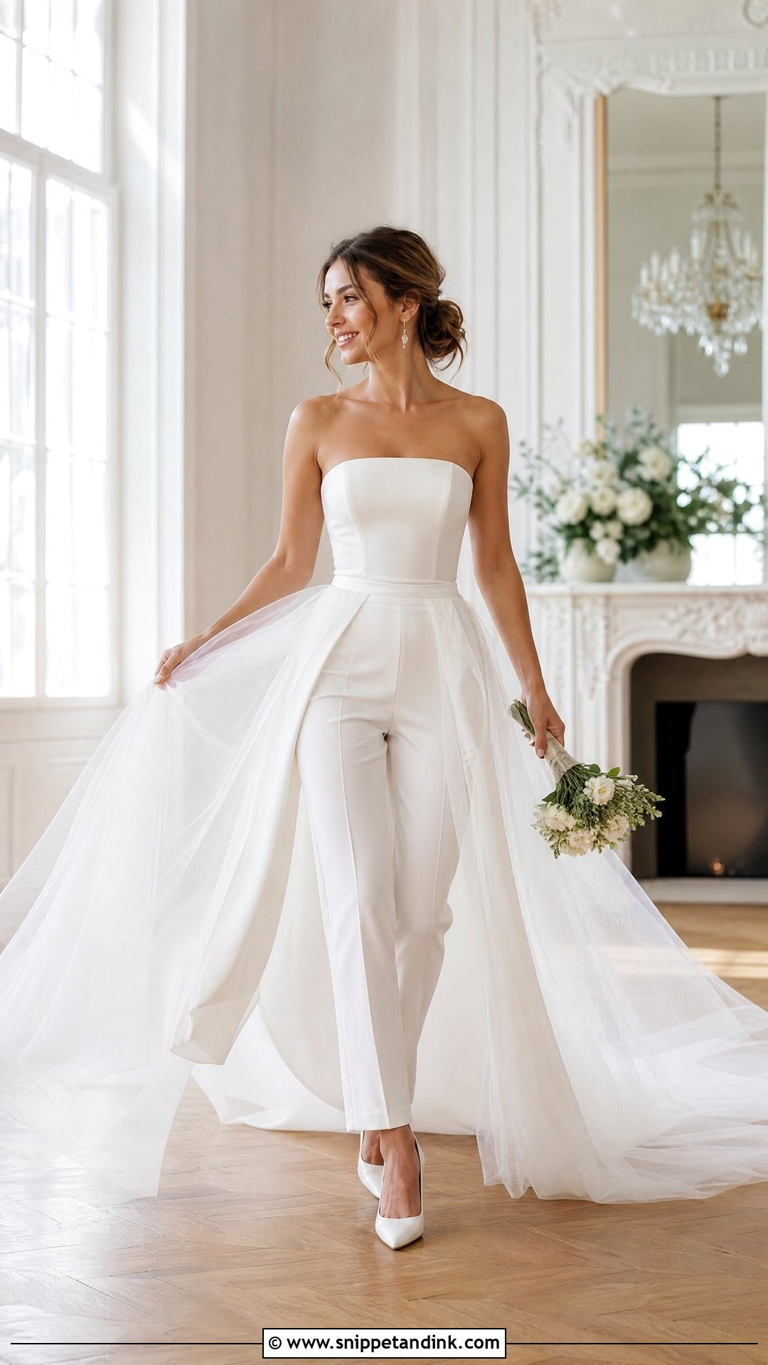 Wedding Pantsuit With Overskirt - Snippet and Ink - 25 Wedding Pantsuit the Bride Ideas