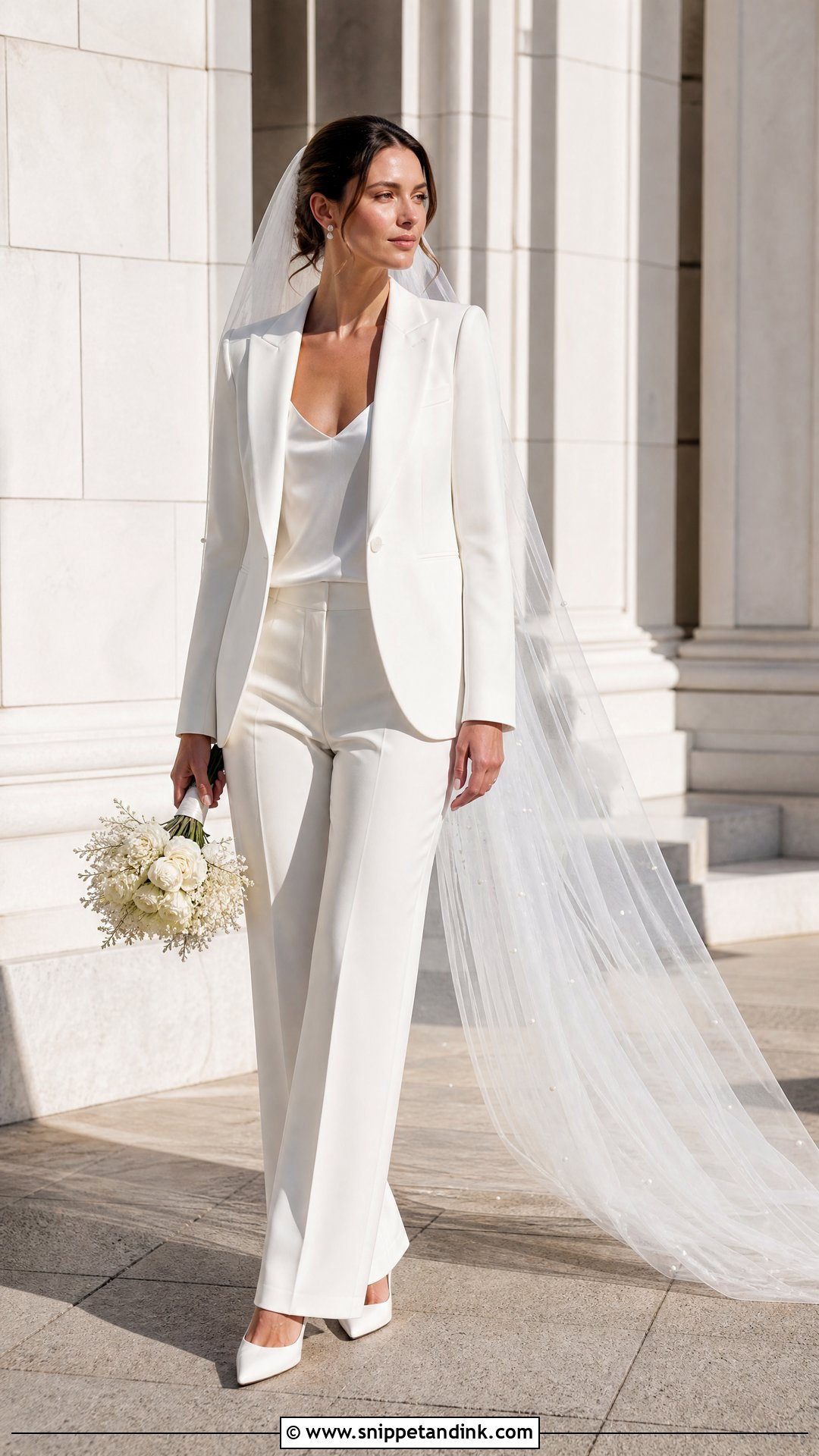 Wedding Pantsuit With Veil - Snippet and Ink - 25 Wedding Pantsuit the Bride Ideas