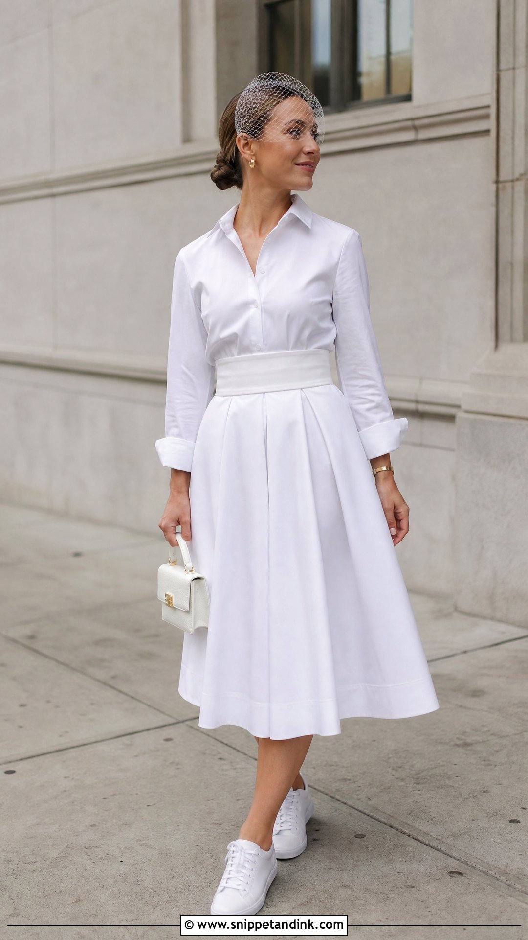 Wedding Shirt Dress With Lace Up Sneakers - Snippet and Ink - 20 Sport Wedding Dress Ideas