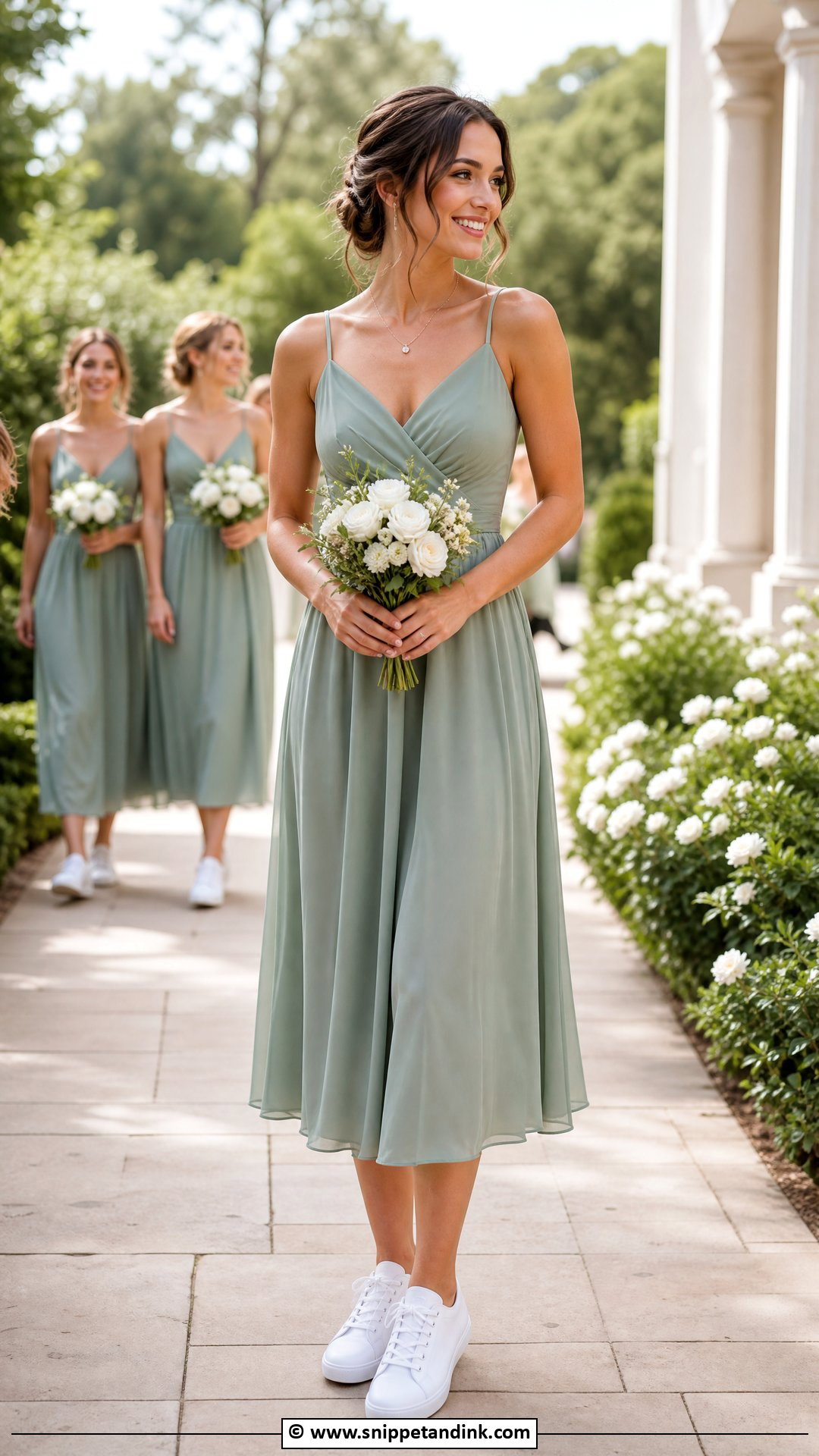 Wedding Sneakers With Bridesmaid Dress - Snippet and Ink - 30 Wedding Sneakers Ideas