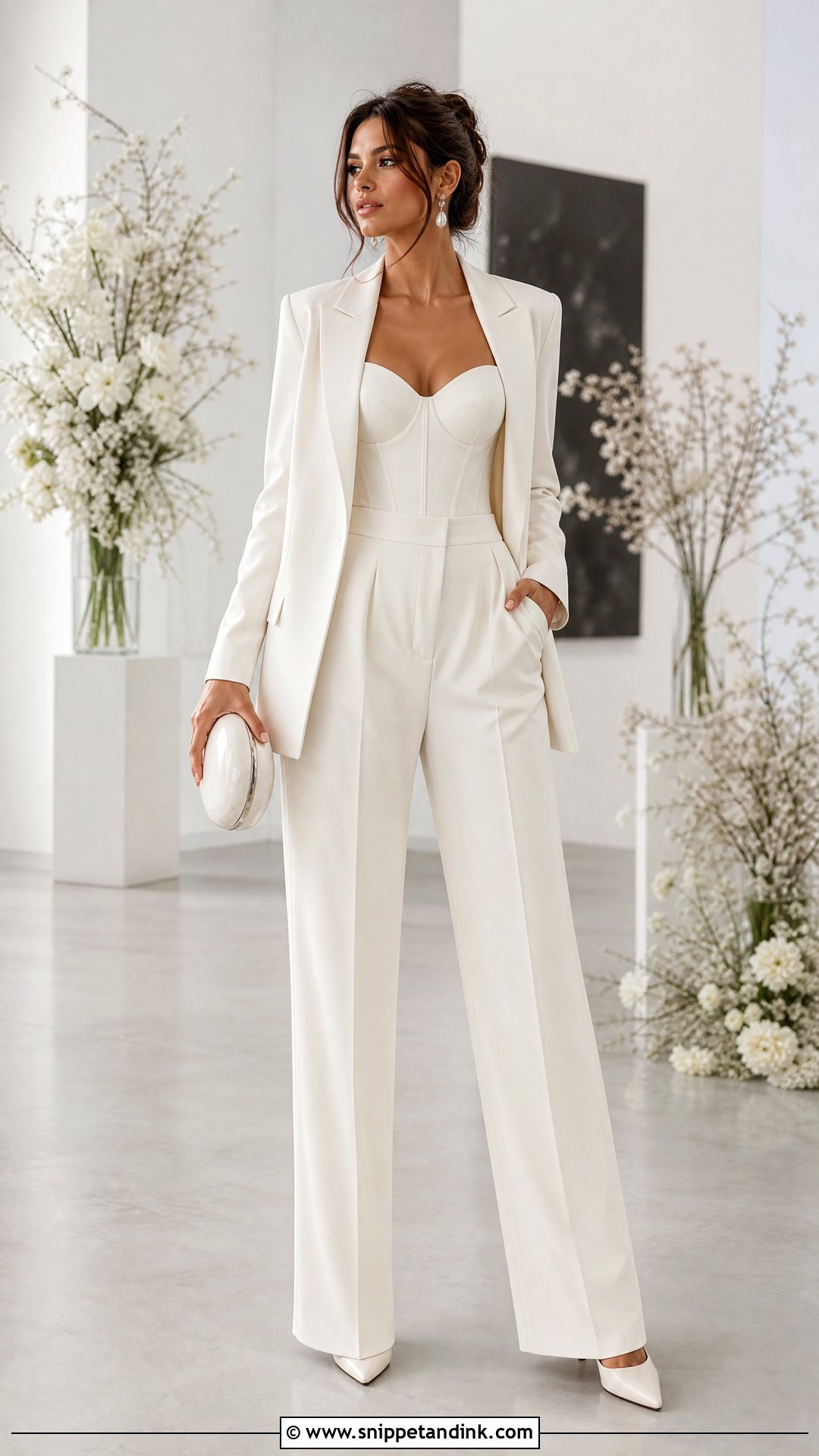 Wedding Suit With Corset Top - Snippet and Ink - 25 Wedding Suit Styles