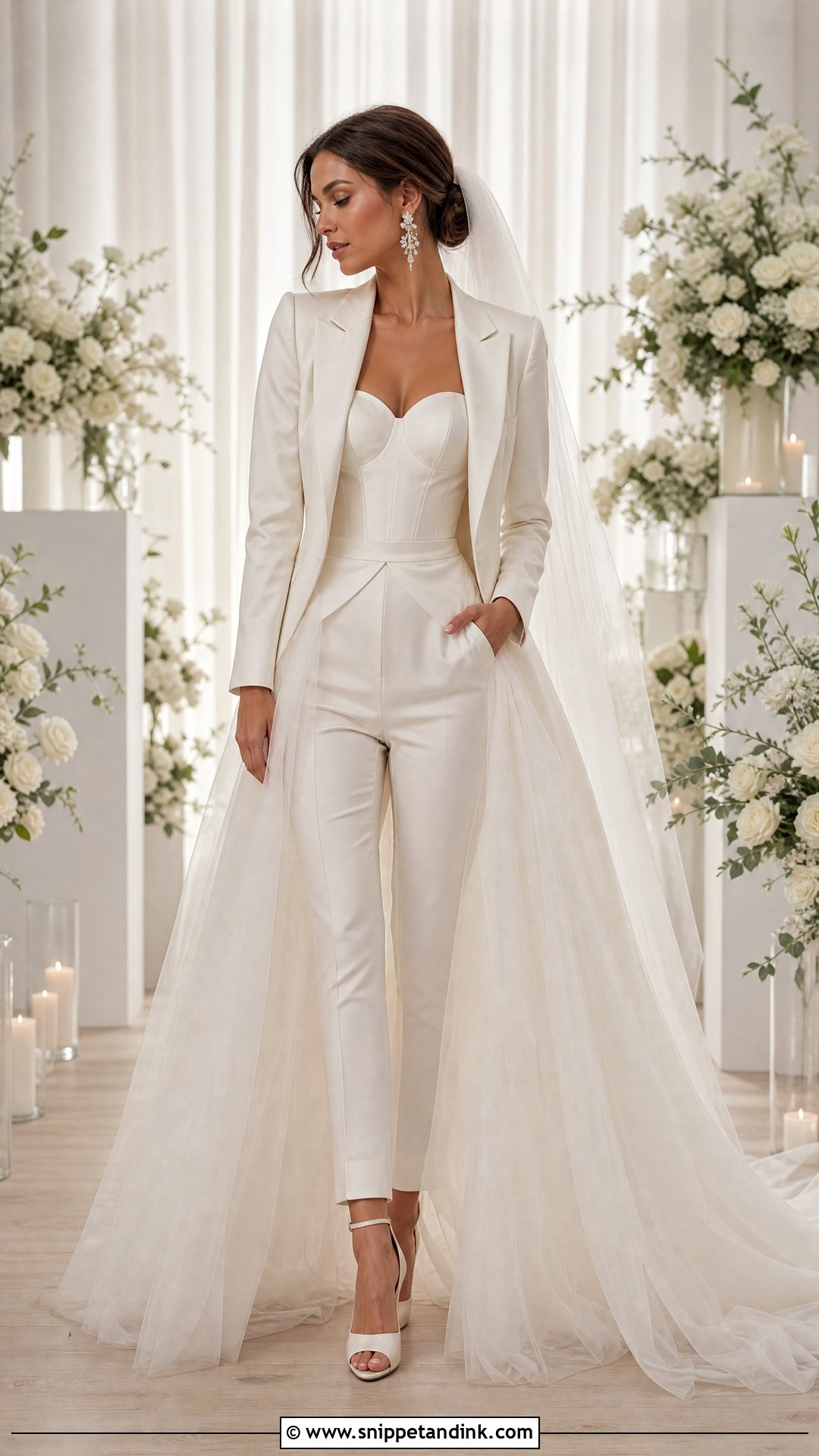 Wedding Suit With Tulle Overskirt - Snippet and Ink - 25 Suit Wedding Dress Ideas