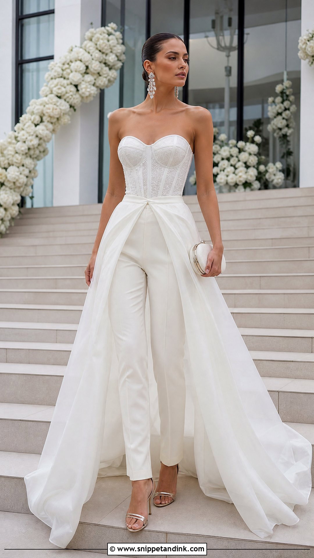 Wedding Trousers With Detachable Overskirt - Snippet and Ink - 20 Wedding Trousers Brides Ideas