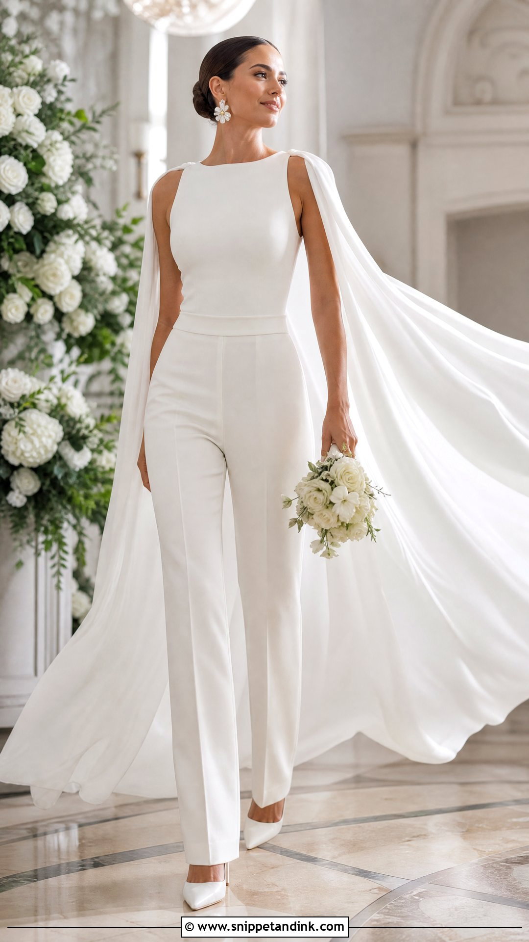 Wedding Trousers With Long Cape - Snippet and Ink - 20 Wedding Trousers Brides Ideas