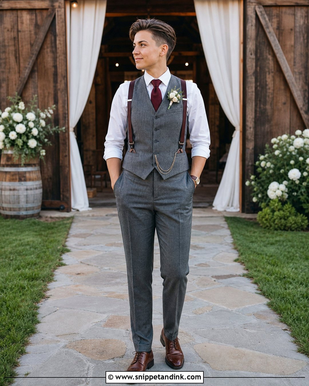 Wedding Waistcoat With Rolled Sleeves - Snippet and Ink - 20 Dapper Bride Ideas