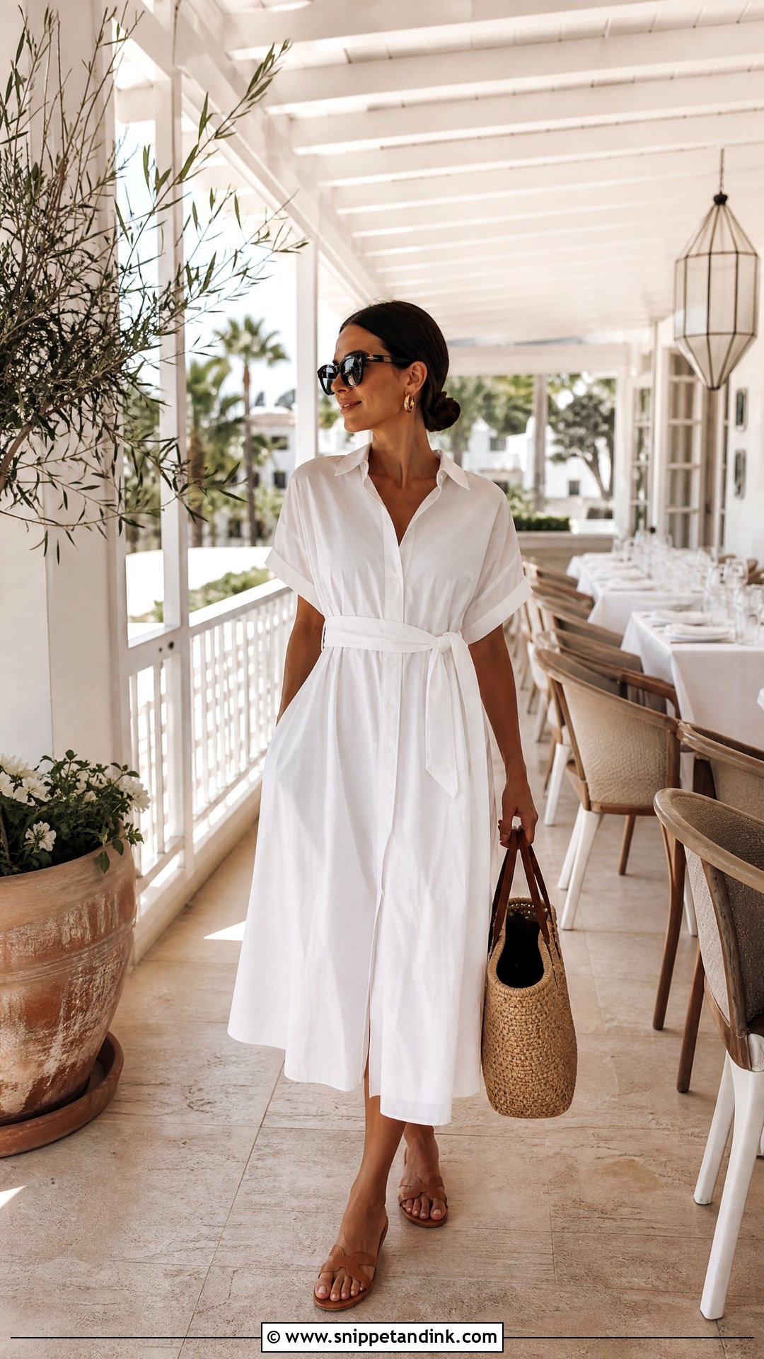 Wedding Week Farewell Brunch Shirt Dress Outfit - Snippet and Ink - 20 Wedding Week Outfits