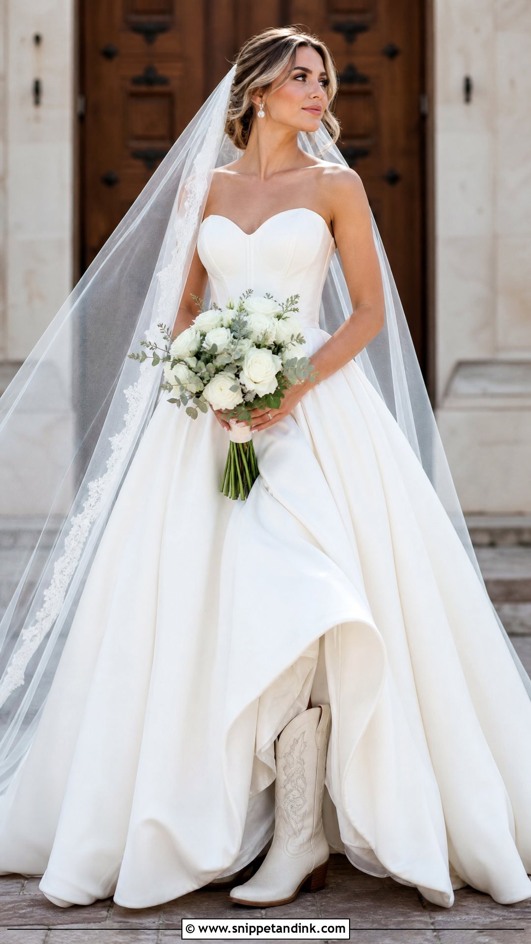 Western Ball Gown Wedding Dress With Boots - Snippet and Ink - 25 Cowgirl Wedding Dress with Boots Ideas