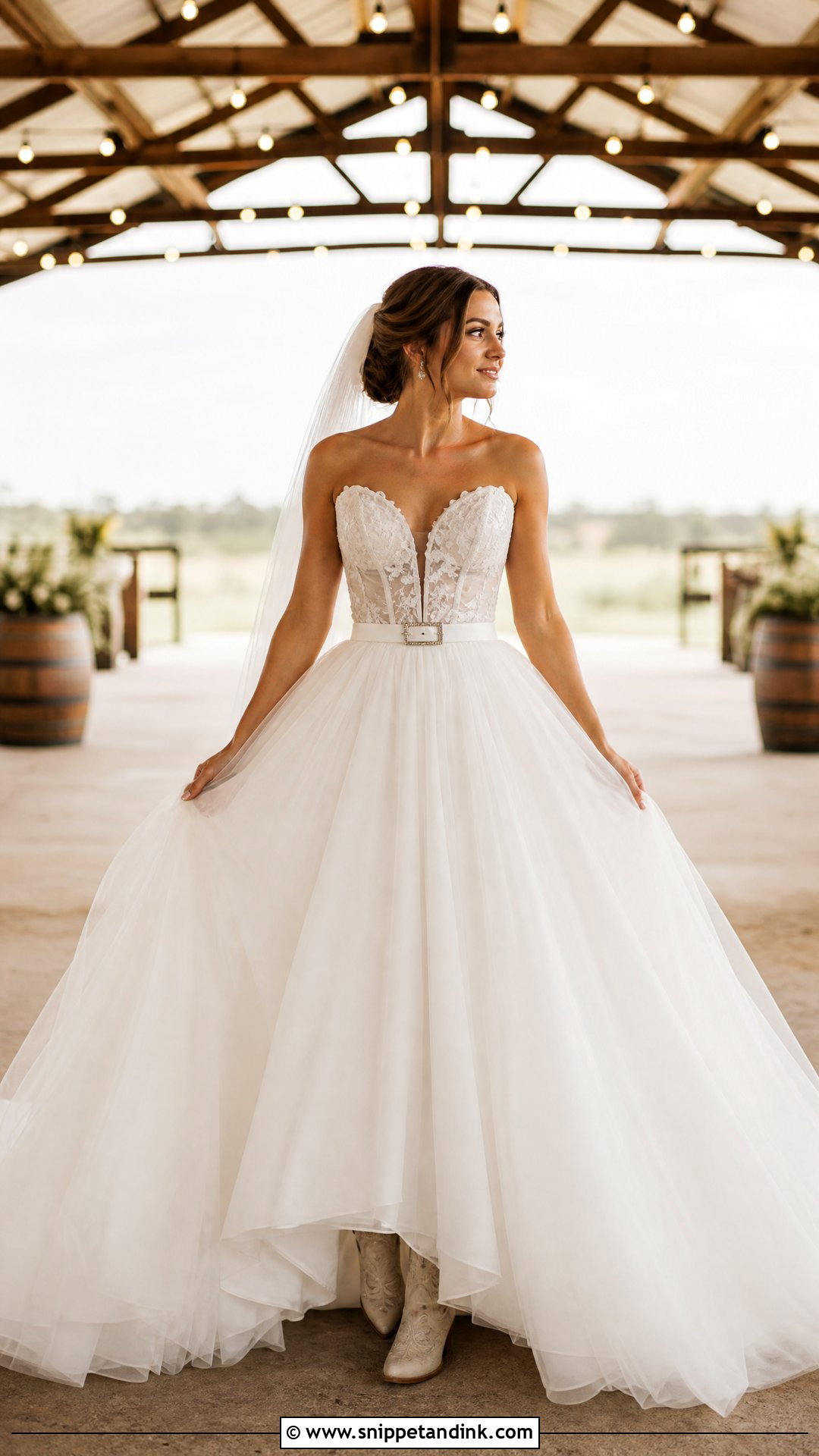 Western Bridal Dress With Ball Gown Skirt - Snippet and Ink - 25 Western Bridal Dresses