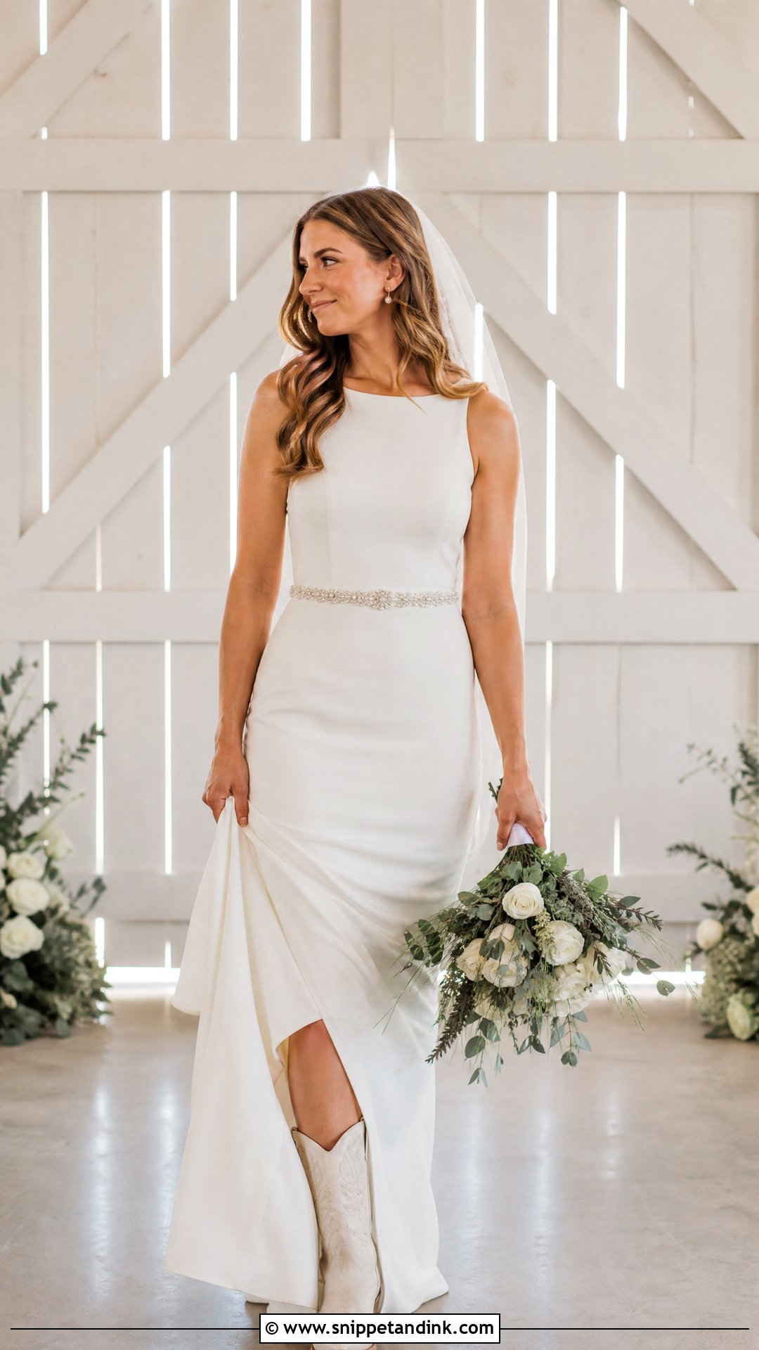 Western Bridal Dress With Beaded Belt - Snippet and Ink - 25 Western Bridal Dresses