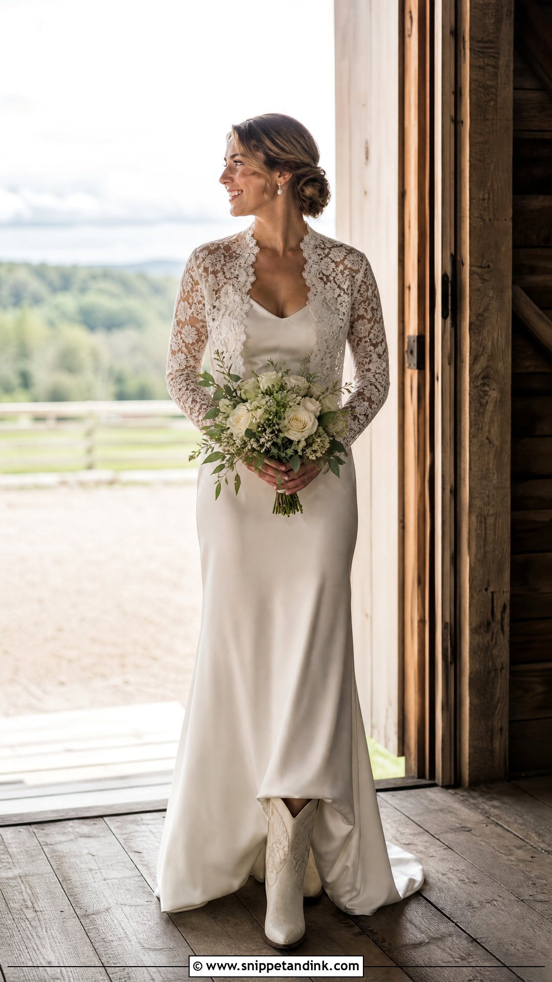 Western Bridal Dress With Lace Jacket - Snippet and Ink - 25 Western Bridal Dresses