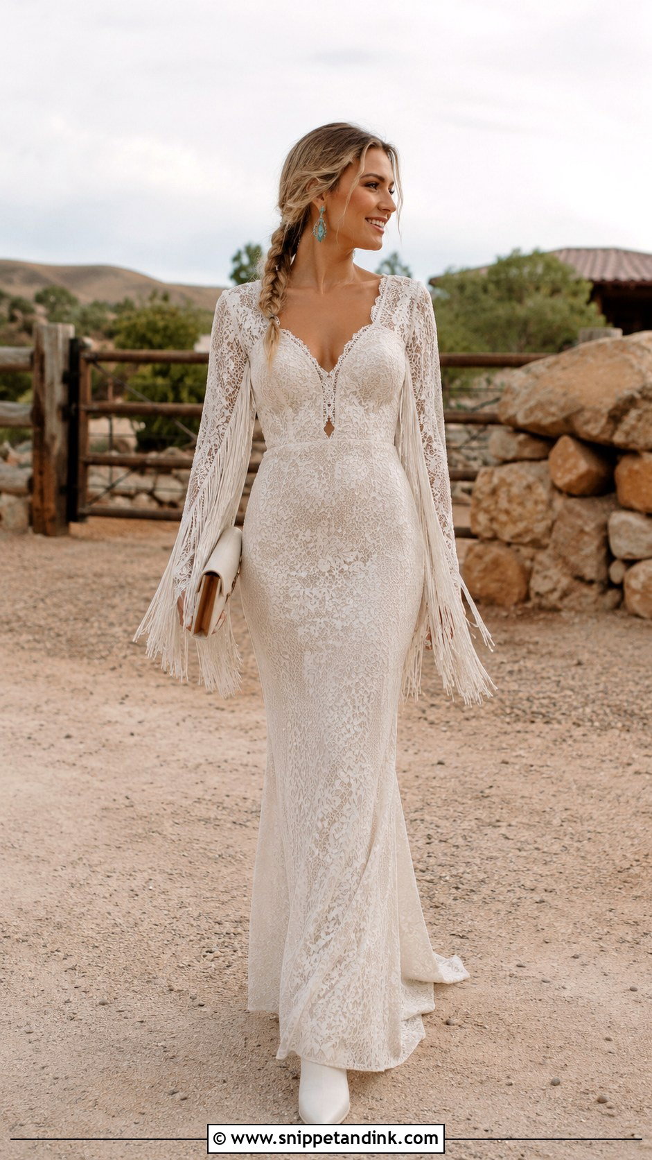 Western Fringe Wedding Dress - Snippet and Ink - 20 Fringe Wedding Dress Ideas